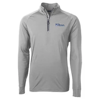 Men's Cutter & Buck Gray Pennsylvania Quakers Big Tall Adapt Eco Knit Quarter-Zip Pullover Jacket