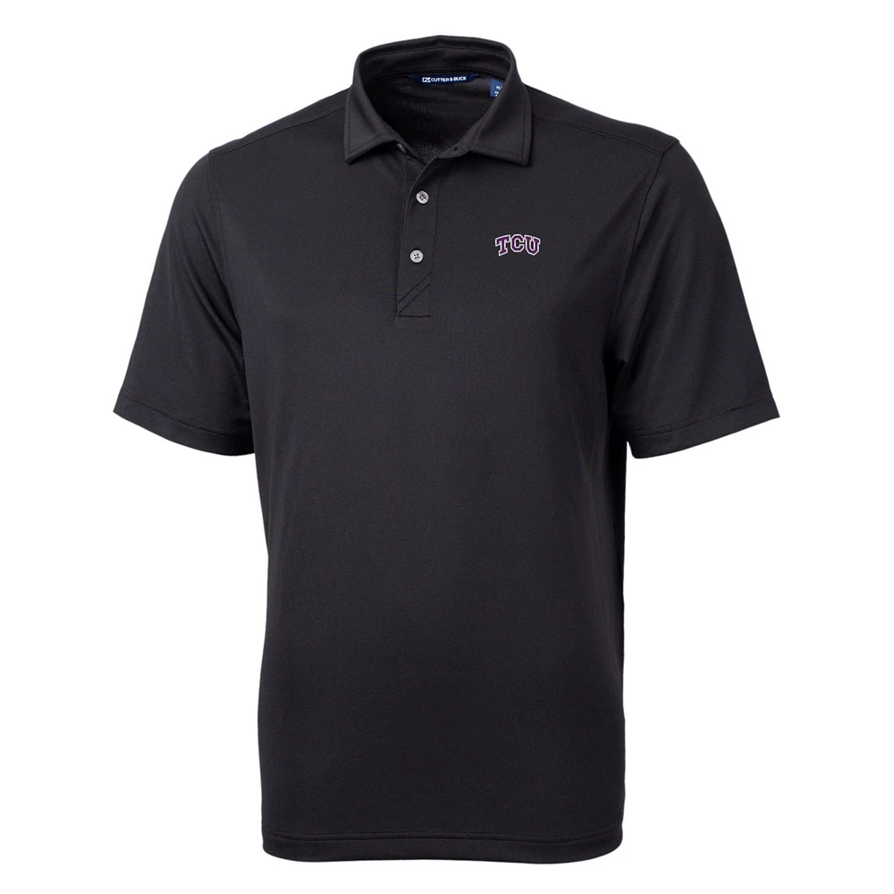 Men's Cutter & Buck Black TCU Horned Frogs Big Tall Virtue Eco Pique Recycled Polo