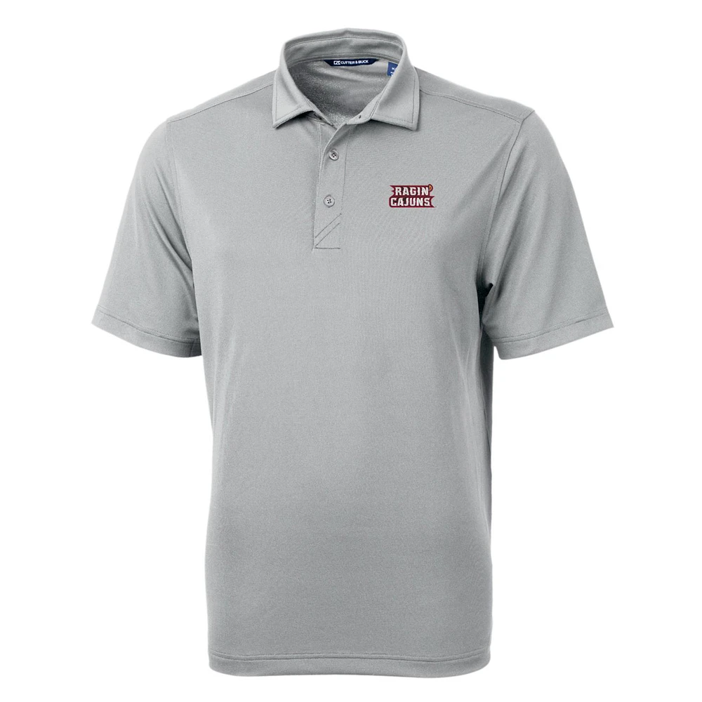 Men's Cutter & Buck Gray Louisiana Ragin' Cajuns Big Tall Virtue Eco Pique Recycled Polo