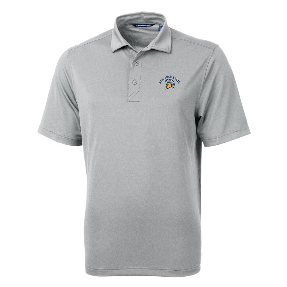 Men's Cutter & Buck Gray San Jose State Spartans Big Tall Virtue Eco Pique Recycled Polo