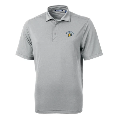 Men's Cutter & Buck Gray San Jose State Spartans Big Tall Virtue Eco Pique Recycled Polo