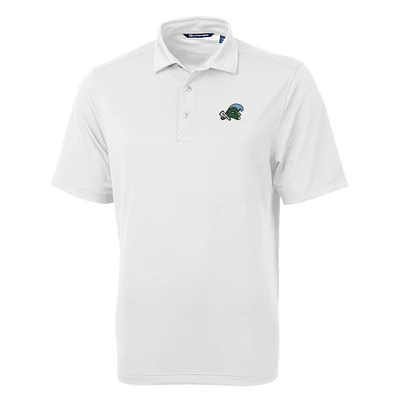 Men's Cutter & Buck White Tulane Green Wave Big Tall Virtue Eco Pique Recycled Polo