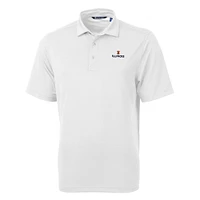 Men's Cutter & Buck White Illinois Fighting Illini Big Tall Virtue Eco Pique Recycled Polo