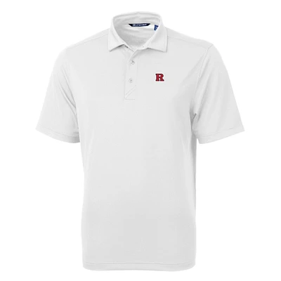 Men's Cutter & Buck White Rutgers Scarlet Knights Big Tall Virtue Eco Pique Recycled Polo