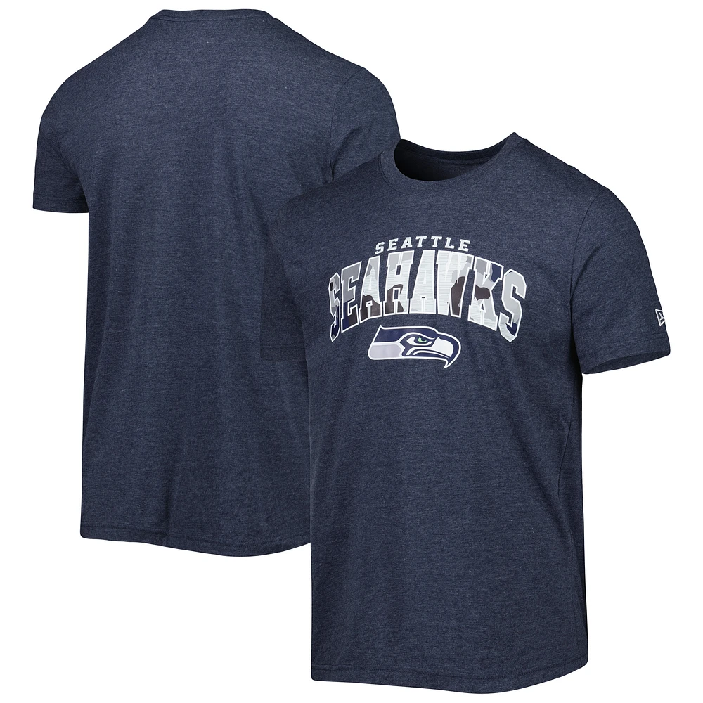 Men's New Era Heathered College Navy Seattle Seahawks Training Collection T-Shirt