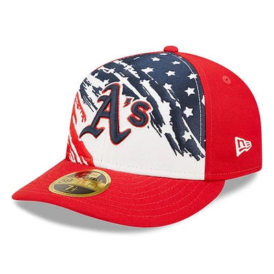 Men's New Era Red Oakland Athletics 2022 4th of July Low Profile 59FIFTY Fitted Hat