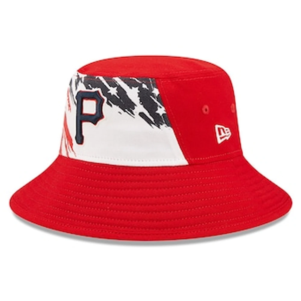 Men's New Era Red Pittsburgh Pirates 2022 4th of July Bucket Hat