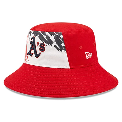 Men's New Era Red Oakland Athletics 2022 4th of July Bucket Hat