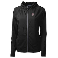 Women's Cutter & Buck Black Texas Tech Red Raiders Adapt Eco Knit Full-Zip Jacket