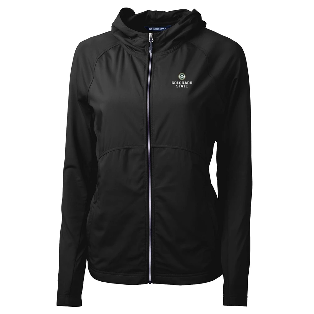Women's Cutter & Buck Black Colorado State Rams Adapt Eco Knit Full-Zip Jacket