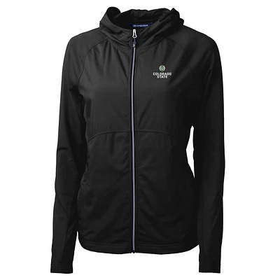 Women's Cutter & Buck Black Colorado State Rams Adapt Eco Knit Full-Zip Jacket