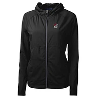 Women's Cutter & Buck Black Georgia Bulldogs Adapt Eco Knit Full-Zip Jacket