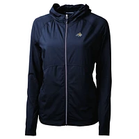 Women's Cutter & Buck Navy Montana State Bobcats Adapt Eco Knit Full-Zip Jacket