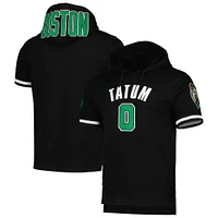 Men's Pro Standard Jayson Tatum Black Boston Celtics Name & Number Short Sleeve Pullover Hoodie