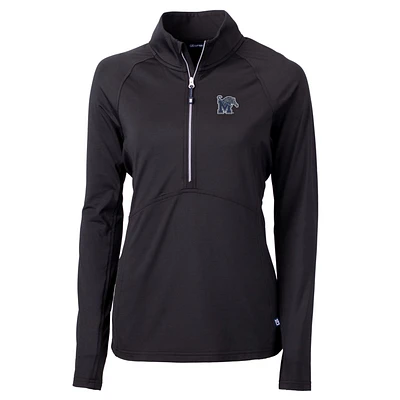 Women's Cutter & Buck Black Memphis Tigers Adapt Eco Knit Half-Zip Pullover Jacket