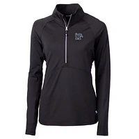 Women's Cutter & Buck Black Memphis Tigers Adapt Eco Knit Half-Zip Pullover Jacket