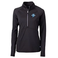 Women's Cutter & Buck Black Indiana State Sycamores Adapt Eco Knit Half-Zip Pullover Jacket