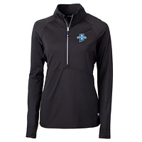Women's Cutter & Buck Black Indiana State Sycamores Adapt Eco Knit Half-Zip Pullover Jacket