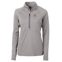 Women's Cutter & Buck Silver Virginia Cavaliers Adapt Eco Knit Half-Zip Pullover Jacket
