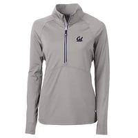 Women's Cutter & Buck Silver Cal Bears Adapt Eco Knit Half-Zip Pullover Jacket