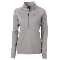 Women's Cutter & Buck Silver Pepperdine Waves Adapt Eco Knit Half-Zip Pullover Jacket