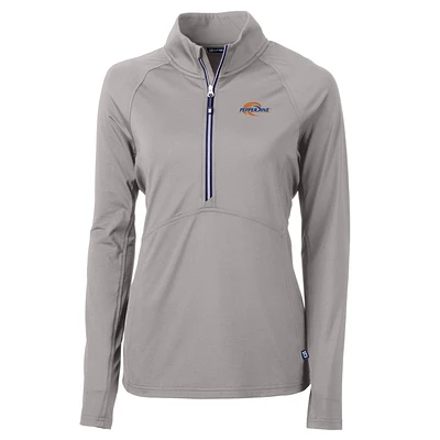 Women's Cutter & Buck Silver Pepperdine Waves Adapt Eco Knit Half-Zip Pullover Jacket
