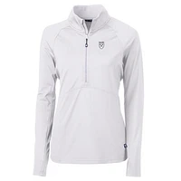Women's Cutter & Buck White Emory Eagles Adapt Eco Knit Half-Zip Pullover Jacket