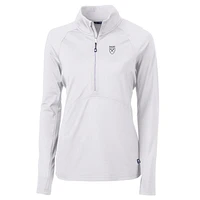 Women's Cutter & Buck White Emory Eagles Adapt Eco Knit Half-Zip Pullover Jacket