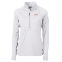 Women's Cutter & Buck White Pacific Tigers Adapt Eco Knit Half-Zip Pullover Jacket