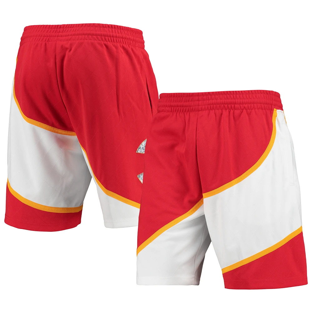 Men's Mitchell & Ness Red Atlanta Hawks 1986 Hardwood Classics 75th Anniversary Swingman Shorts