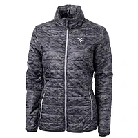 Women's Cutter & Buck Black West Virginia Mountaineers Eco Full-Zip Puffer Jacket