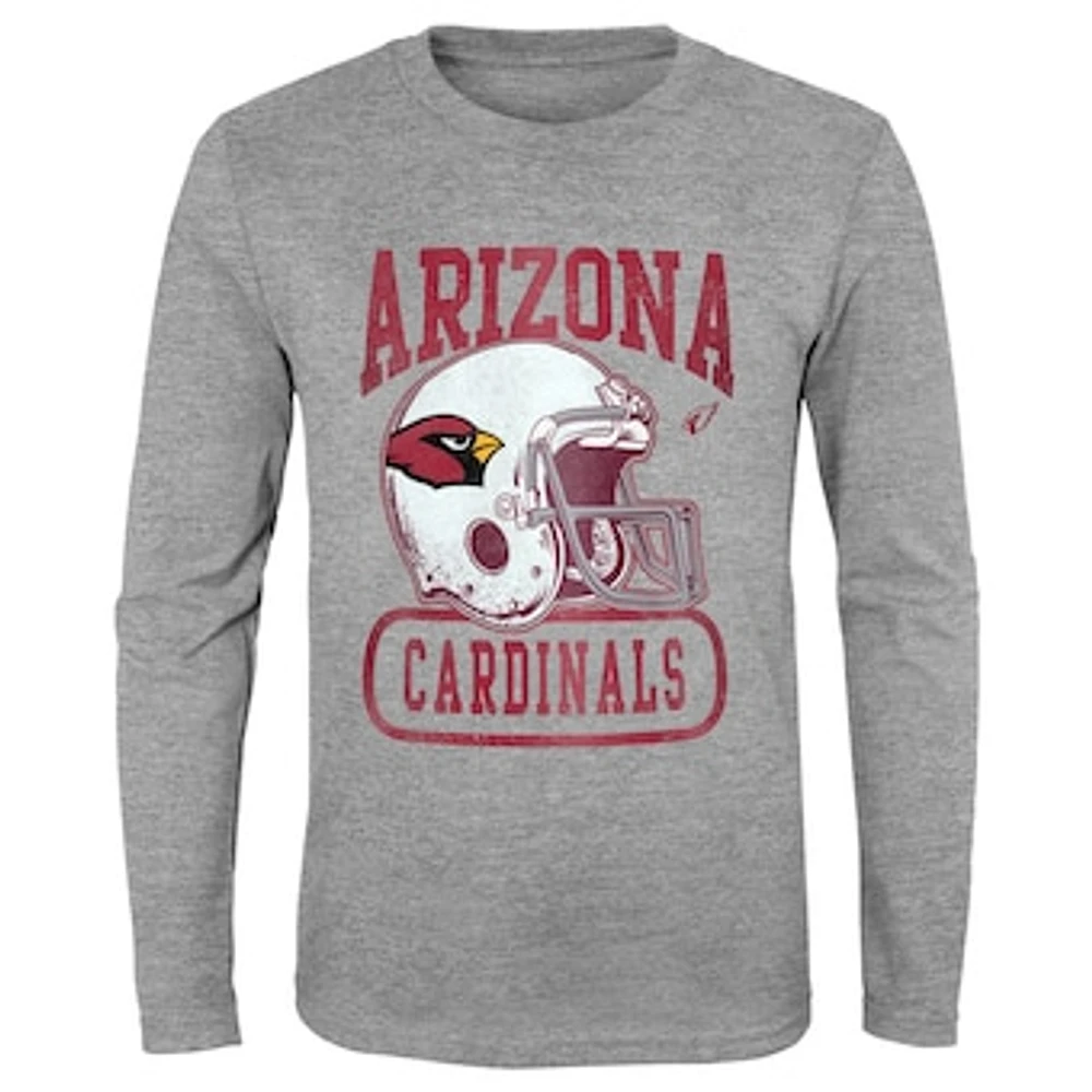 Youth Heathered Gray Arizona Cardinals Head-to-Head Long Sleeve T-Shirt