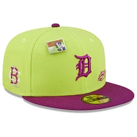 Men's New Era Green/Purple Detroit Tigers MLB x Big League Chew - Swingin' Sour Apple Flavor Pack 59FIFTY Fitted Hat