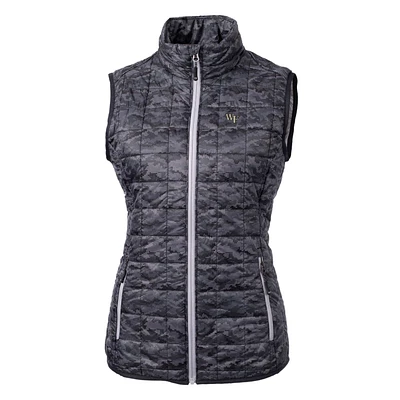 Women's Cutter & Buck Black Wake Forest Demon Deacons Eco Full-Zip Puffer Vest