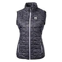 Women's Cutter & Buck Black Morehouse Maroon Tigers Eco Full-Zip Puffer Vest
