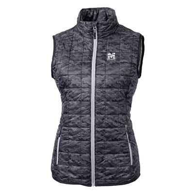 Women's Cutter & Buck Black Morehouse Maroon Tigers Eco Full-Zip Puffer Vest