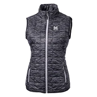 Women's Cutter & Buck Black Morehouse Maroon Tigers Eco Full-Zip Puffer Vest