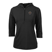 Women's Cutter & Buck Virginia Military Institute Keydets Virtue Eco Pique Half-Zip 3/4 Sleeve Pullover Hoodie