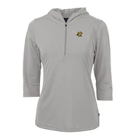 Women's Cutter & Buck Silver Wichita State Shockers Virtue Eco Pique Half-Zip 3/4 Sleeve Pullover Hoodie
