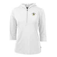 Women's Cutter & Buck White San Jose State Spartans Virtue Eco Pique Half-Zip 3/4 Sleeve Pullover Hoodie