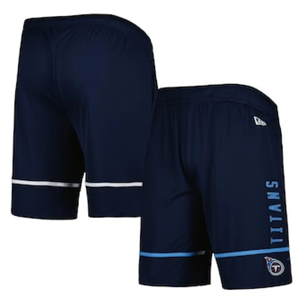 Men's New Era Navy Tennessee Titans Combine Authentic Rusher Training Shorts