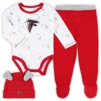 Newborn & Infant White/Red Atlanta Falcons Dream Team Bodysuit Pants & Hat Set