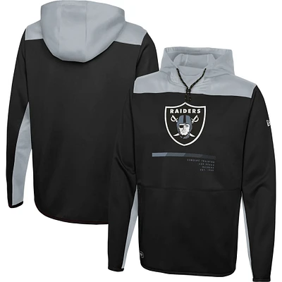 Men's New Era Black Las Vegas Raiders Combine Authentic Hard Hitter Pullover Hoodie