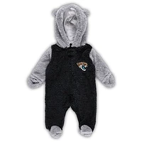 Newborn & Infant Black/Gray Jacksonville Jaguars Game Nap Teddy Fleece Bunting Full-Zip Sleeper