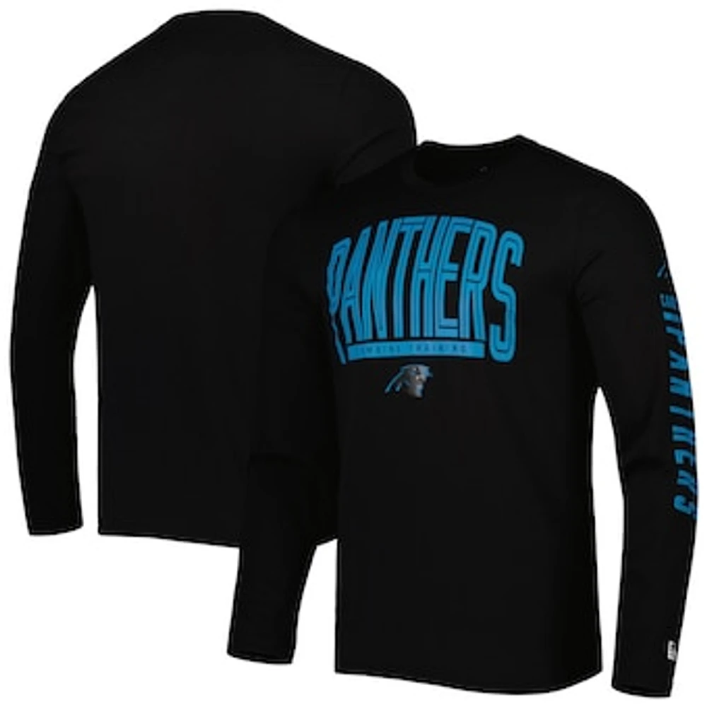 Men's New Era Black Carolina Panthers Combine Authentic Home Stadium Long Sleeve T-Shirt