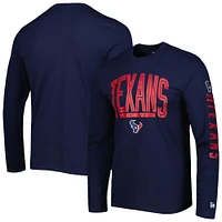 Men's New Era Navy Houston Texans Combine Authentic Home Stadium Long Sleeve T-Shirt