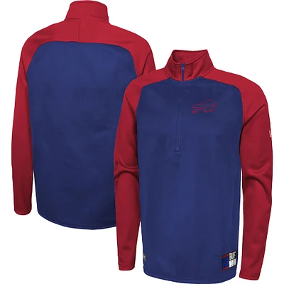 Men's New Era Royal Buffalo Bills Combine Authentic O-Line Raglan Half-Zip Jacket