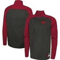 Men's New Era Black Tampa Bay Buccaneers Combine Authentic O-Line Raglan Half-Zip Jacket