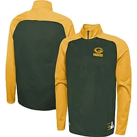 Men's New Era Green Bay Packers Combine Authentic O-Line Raglan Half-Zip Jacket