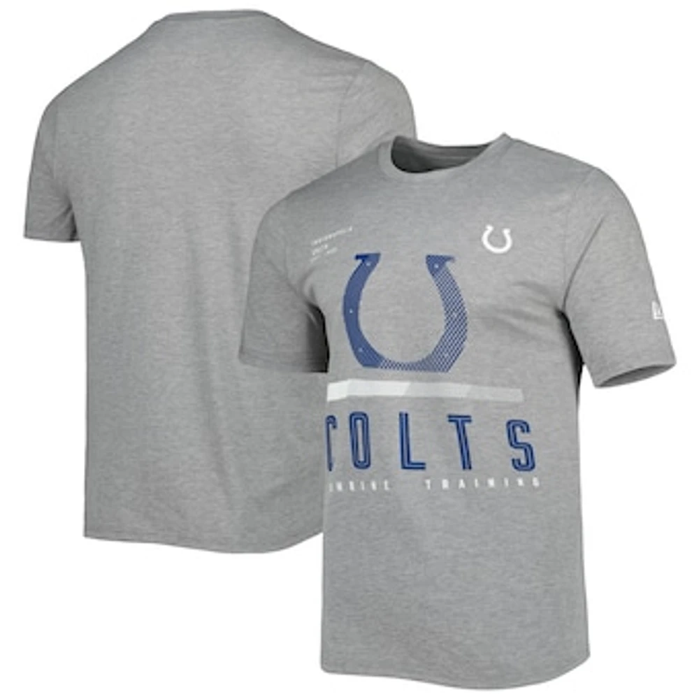 Men's New Era Heathered Gray Indianapolis Colts Combine Authentic Red Zone T-Shirt